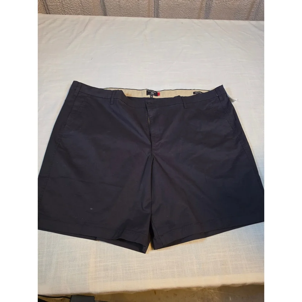 Dockers Mens Ultimate Short Big & Tall Navy Black Supreme Flex Chino Shorts 52